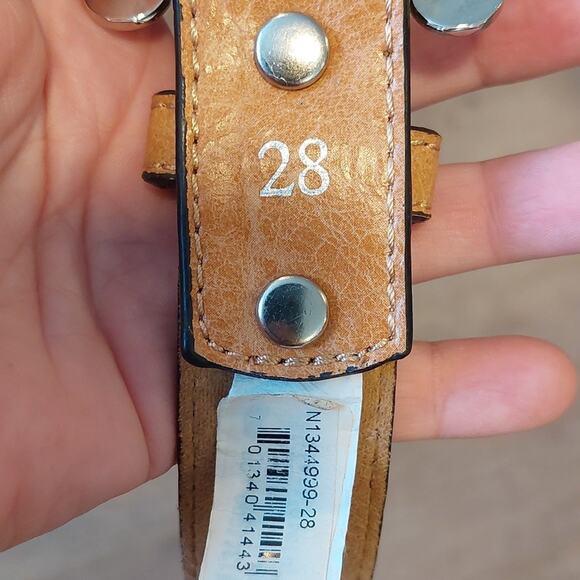 Vintage Nocona vegan Peach heart Angel wings Western Coastal belt 28 rhinestones - Picture 4 of 7